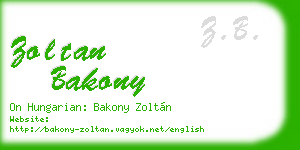 zoltan bakony business card